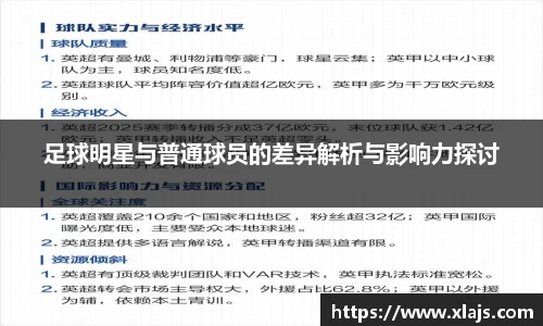 足球明星与普通球员的差异解析与影响力探讨